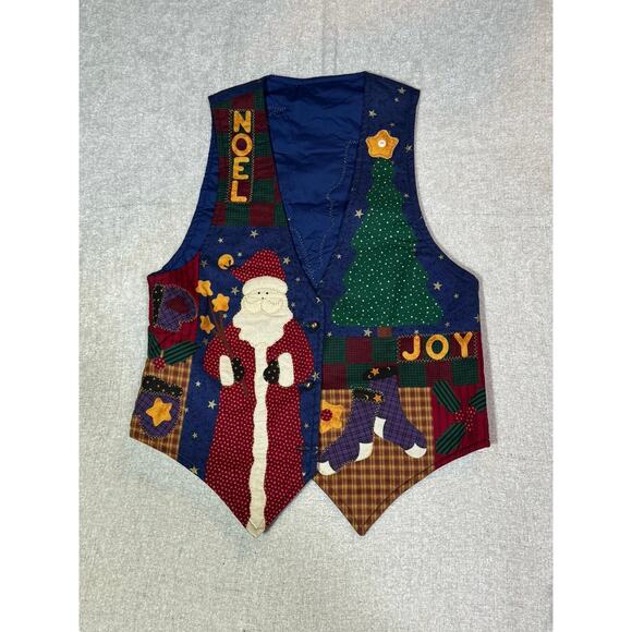 Handmade Primitive Christmas Vest Size Medium to Large - Picture 2 of 2